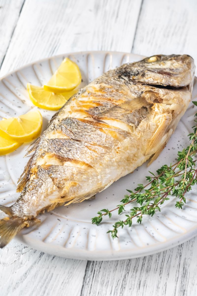 Roasted Branzino Greek-Style